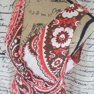 Talbots Dress Petite GEO Modern Paisley Dress